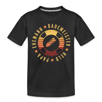 Bademeister Rettungsschwimmer Schwimmmeister Papa - Kinder Premium Bio T-Shirt - Schwarz - Vorne