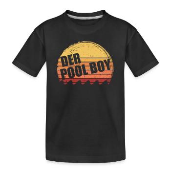 Bademeister Rettungsschwimmer Pool Boy - Kinder Premium Bio T-Shirt - Schwarz - Vorne