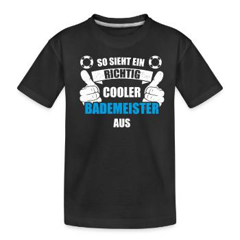 Bademeister Rettungsschwimmer Schwimmmeister - Kinder Premium Bio T-Shirt - Schwarz - Vorne
