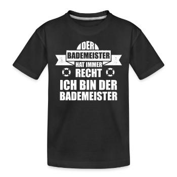 Bademeister Rettungsschwimmer Schwimmmeister - Kinder Premium Bio T-Shirt - Schwarz - Vorne