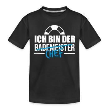 Bademeister Rettungsschwimmer Schwimmmeister - Kinder Premium Bio T-Shirt - Schwarz - Vorne