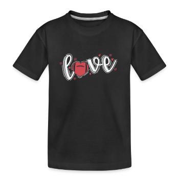 L’amour avec un cœur de Football America - T-shirt bio Premium Enfant - noir - Devant