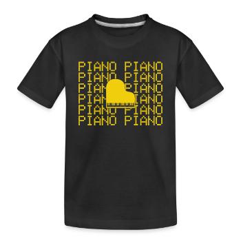 Klavier - Kinder Premium Bio T-Shirt - Schwarz - Vorne