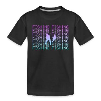 Angeln - Kinder Premium Bio T-Shirt - Schwarz - Vorne