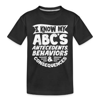 ABA -Therapeut, ABA -Therapie, Therapeut, SPEd - Kinder Premium Bio T-Shirt - Schwarz - Vorne