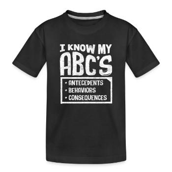 ABA -Therapeut, ABA -Therapie, Therapeut, SPEd - Kinder Premium Bio T-Shirt - Schwarz - Vorne