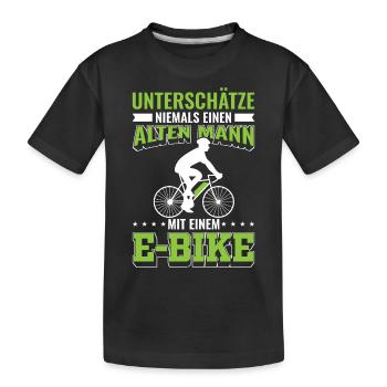 E Bikes E Bike E-Bikes Elektro Bike Männer Spruch - Kinder Premium Bio T-Shirt - Schwarz - Vorne