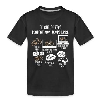 Mon temps de mon temps libre Vélo - T-shirt bio Premium Enfant - noir - Devant
