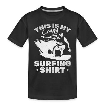 Surf sur l’eau C’est mon surfeur de surf fou - T-shirt bio Premium Enfant - noir - Devant
