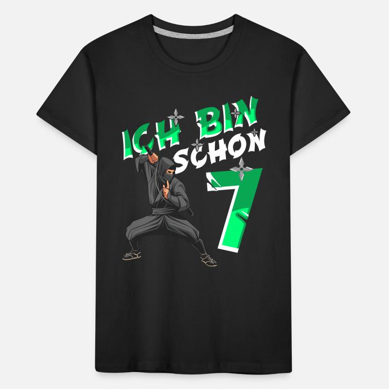 Kostüm Ninja 7. Geburtstag Junge Kinder Premium Bio T-Shirt