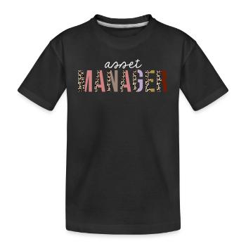 Asset manager Leopard Print Funny Gift - Kids' Premium Organic T-Shirt - black - Front