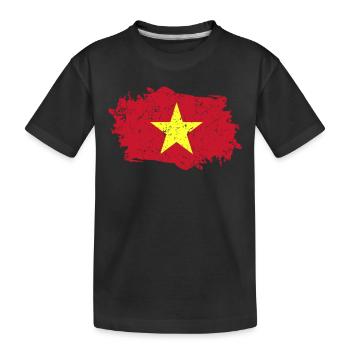 Drapeau du Vietnam Grunge Drapeau du Vietnam - T-shirt bio Premium Enfant - noir - Devant
