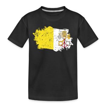 Drapeau de la Cité du Vatican Grunge Drapeau de la Cité du Vatican - T-shirt bio Premium Enfant - noir - Devant