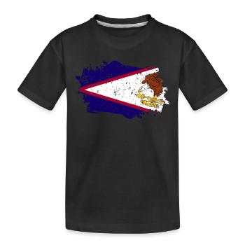 Drapeau des Samoa américaines - T-shirt bio Premium Enfant - noir - Devant