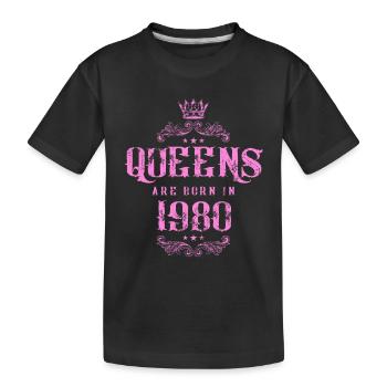 born in 1980 - Kids' Premium Organic T-Shirt - black - Front