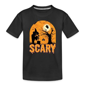 Happy Halloween Party Hexe Fledermaus Grusel Spuk - Kinder Premium Bio T-Shirt - Schwarz - Vorne