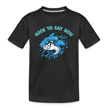 Lustiges Hai-wortspiel - Kinder Premium Bio T-Shirt - Schwarz - Vorne