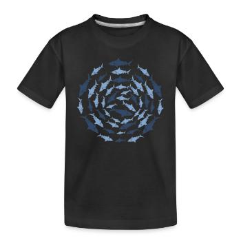 Gruppe Von Haien - Kinder Premium Bio T-Shirt - Schwarz - Vorne