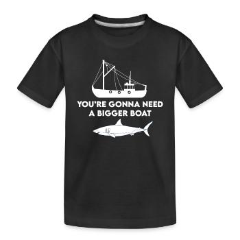Funny Shark Design For Boat Owners - Kids' Premium Organic T-Shirt - black - Front