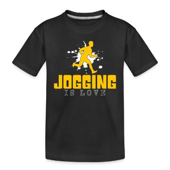 Joggen - Kinder Premium Bio T-Shirt - Schwarz - Vorne