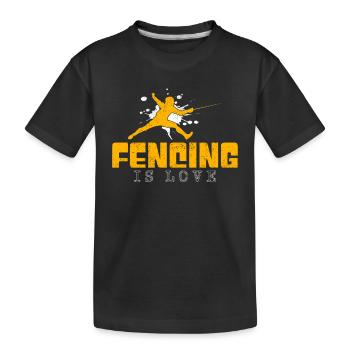 Fencing Saying - Kids' Premium Organic T-Shirt - black - Front