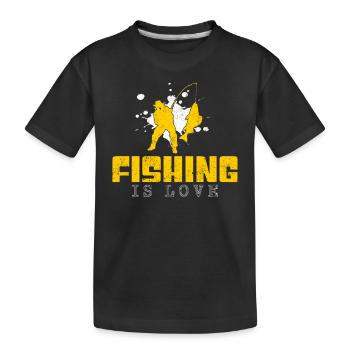 Fishing Saying - Kids' Premium Organic T-Shirt - black - Front