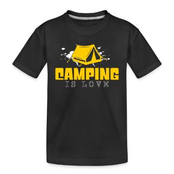 camping - Kinder Premium Bio T-Shirt - Schwarz - Vorne