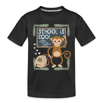 School, school enrolment, first graders, funny saying - Kids' Premium Organic T-Shirt - black - Front