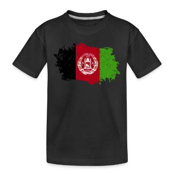 Afghanistan Flagge Grunge Afghanistan Fahne - Kinder Premium Bio T-Shirt - Schwarz - Vorne