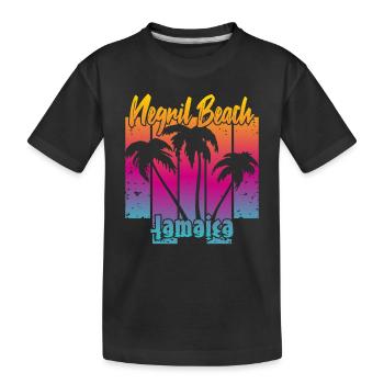 Negril Beach Jamaica - Kinder Premium Bio T-Shirt - Schwarz - Vorne