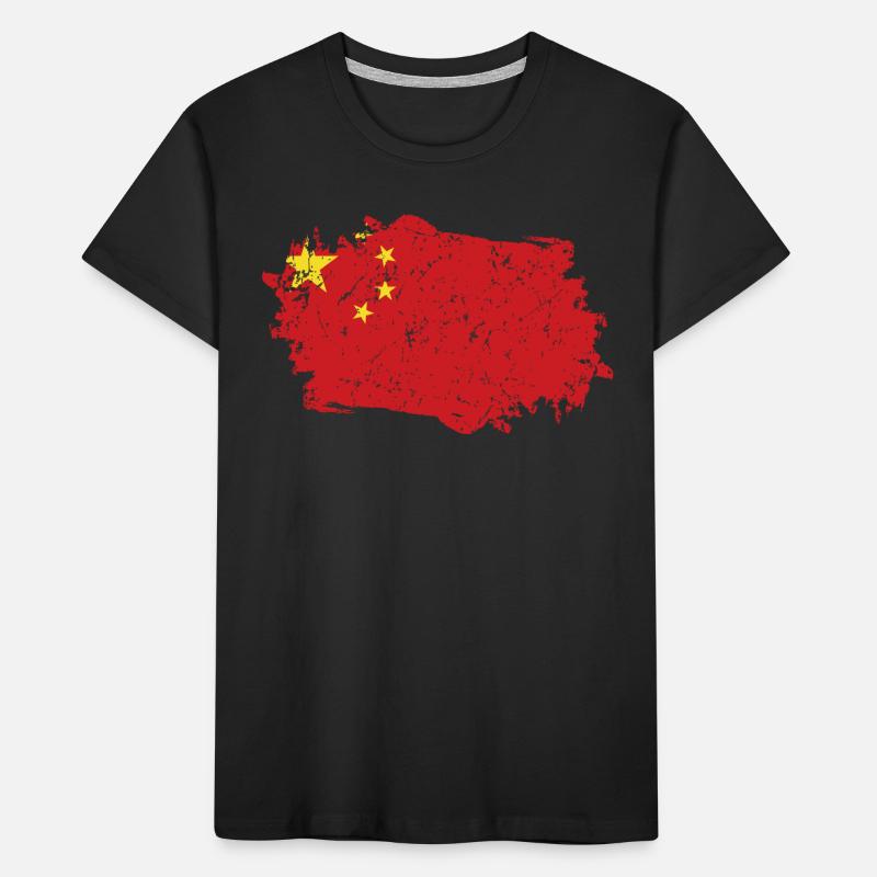 Drapeau de Chine Grunge Drapeau de Chine T-shirt bio Premium Enfant