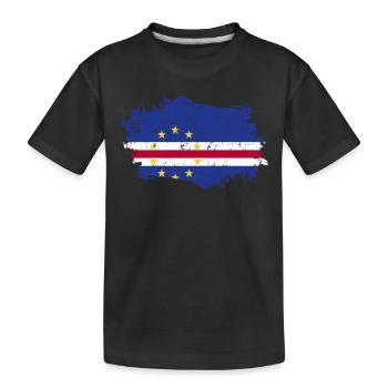 Drapeau du Cap-Vert Grunge Drapeau du Cap-Vert - T-shirt bio Premium Enfant - noir - Devant