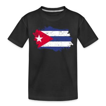 Cuba Flag Grunge Cuba Flag - T-shirt bio Premium Enfant - noir - Devant