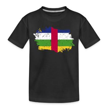 Central African Republic Flag - Kids' Premium Organic T-Shirt - black - Front