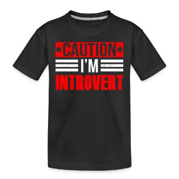 Attention Je suis un introverti timide - T-shirt bio Premium Enfant - noir - Devant