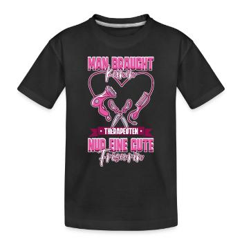 Friseurin - Kinder Premium Bio T-Shirt - Schwarz - Vorne