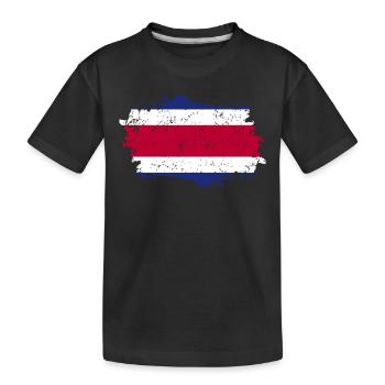 Costa Rica Flagge Grunge Costa Rica Fahne - Kinder Premium Bio T-Shirt - Schwarz - Vorne