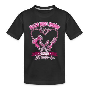 Friseurin - Kinder Premium Bio T-Shirt - Schwarz - Vorne
