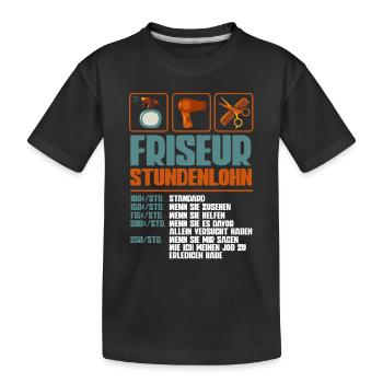 Friseurin - Kinder Premium Bio T-Shirt - Schwarz - Vorne