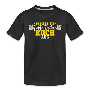 Koch - Kinder Premium Bio T-Shirt - Schwarz - Vorne