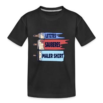 Letztes sauberes Maler - Kinder Premium Bio T-Shirt - Schwarz - Vorne