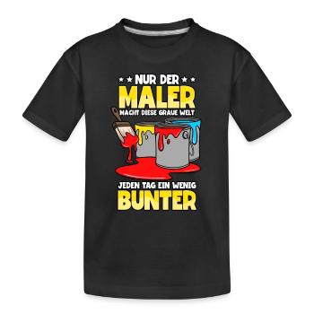 Maler - Kinder Premium Bio T-Shirt - Schwarz - Vorne