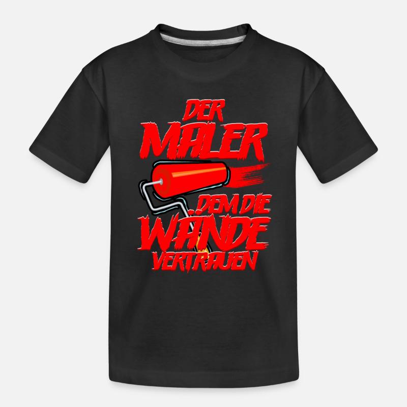 Maler - Kinder Premium Bio T-Shirt - Schwarz