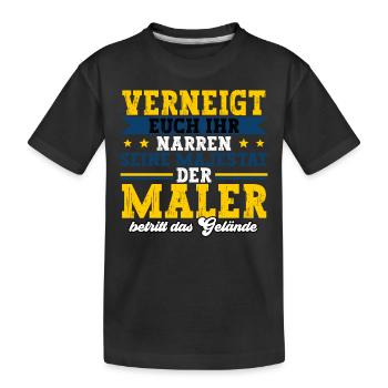 Maler - Kinder Premium Bio T-Shirt - Schwarz - Vorne