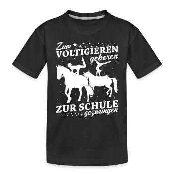 Voltigieren - Kinder Premium Bio T-Shirt - Schwarz - Vorne