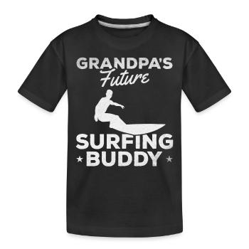Grandpa's Future Surfer Surfer Surfer Baby - Kinder Premium Bio T-Shirt - Schwarz - Vorne