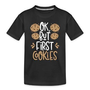 Ok, mais d’abord les cookies - T-shirt bio Premium Enfant - noir - Devant