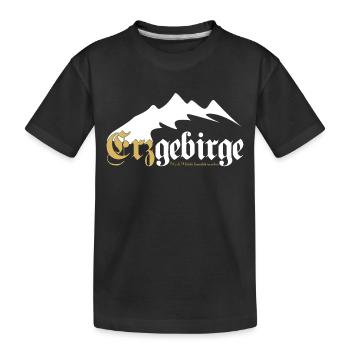 Erzgebirge Berg Wandern Walder Rauschen - Kinder Premium Bio T-Shirt - Schwarz - Vorne