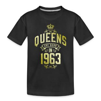 Queens born in 1963 - Kids' Premium Organic T-Shirt - black - Front