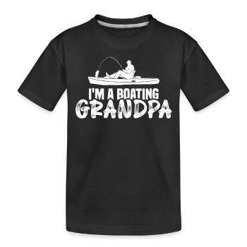Ich Bin Ein Bootfahrender Opa Bootfahren Boot - Kinder Premium Bio T-Shirt - Schwarz - Vorne